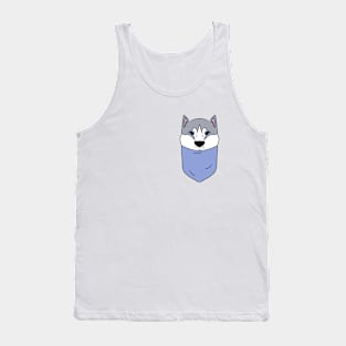 Cute Husky in the Pocket Tank Top